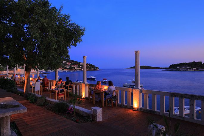 Beachside dining area